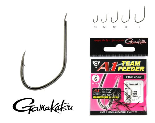  	 Gamakatsu A1 Team Feeder Fine Carp horog 10-es méret 