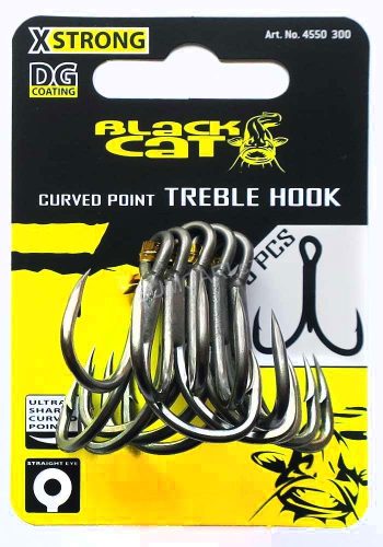 BLACK CAT Curved Point Treble 2/0 Hármashorog