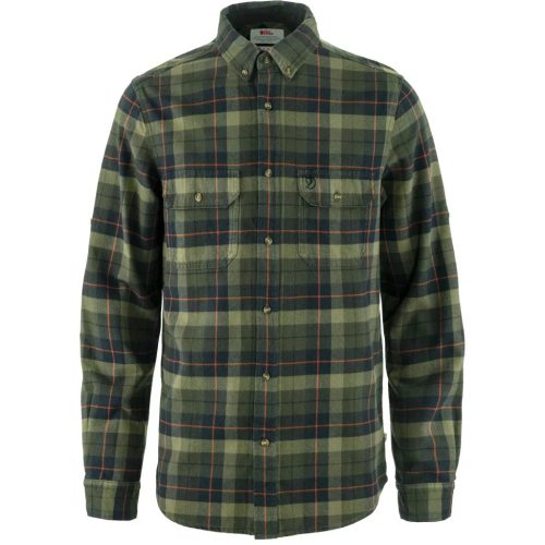 FJALLRAVEN SINGI HEAVY FLANNEL BLACK-DEEP FOREST ING XXL 