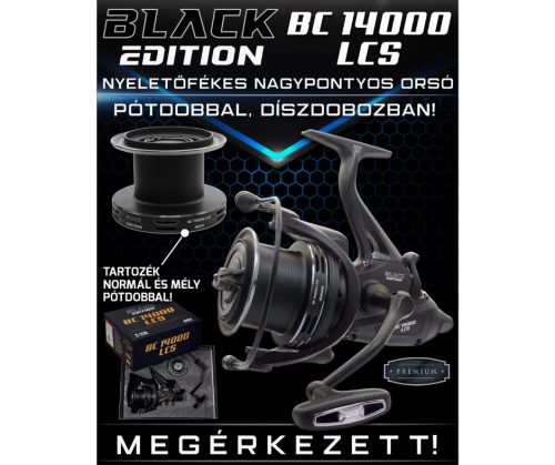 BLACK EDITION BC 14000 LCS Nyeletőfékes Orsó Pótdobbal Díszdobozban