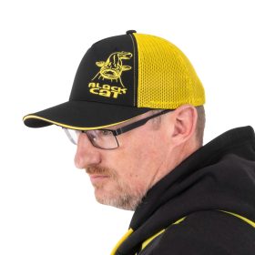  	 BLACK CAT Black and Yellow Trucker Cap Baseball sapka 