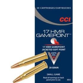 CCI 17 HMR GamePoint JSP 20gr JacketedSoftPoint