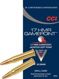 CCI 17 HMR GamePoint JSP 20gr JacketedSoftPoint