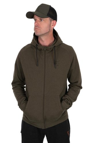   FOX COLLECTION LW Hoody Green/Black Zipzáros Pulóver S