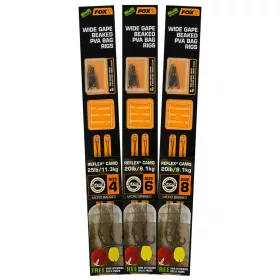 Fox Előkötött Horog Wide Gape PVA Bag Rig 8 20lb 