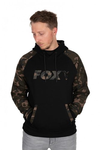 FOX Black/Camo Raglan Hoodie pulóver M