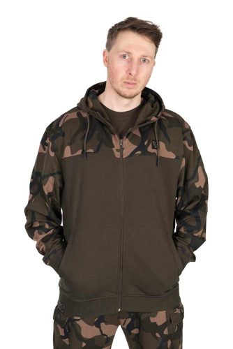  	 FOX LW Khaki/Camo Split Zip Hoody Zippzáros Pulóver S 