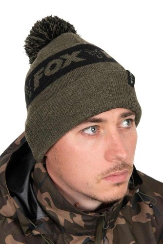 FOX COLLECTION Bobble Green&Black Sapka 