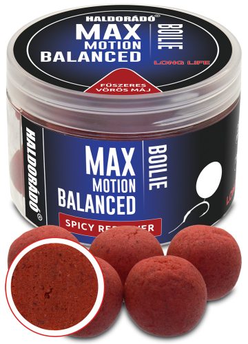 HALDORÁDÓ MAX MOTION Boilie Balanced 20 mm - Fűszeres Vörös Máj