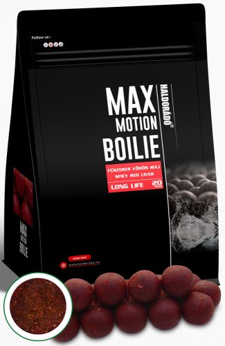 HALDORÁDÓ MAX MOTION Boilie Long Life 20 mm - Fűszeres Vörös Máj