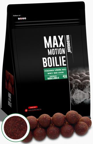 HALDORÁDÓ MAX MOTION Boilie Premium Oldódó 24 mm - Fűszeres Vörös Máj