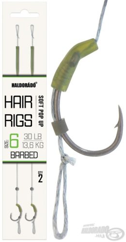  	 HALDORÁDÓ Soft Pop Up Hair Rig 6 Előkötött Horog 