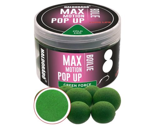  	 HALDORÁDÓ MAX MOTION Boilie Pop Up 16-20 mm - Green Force-Pisztácia 