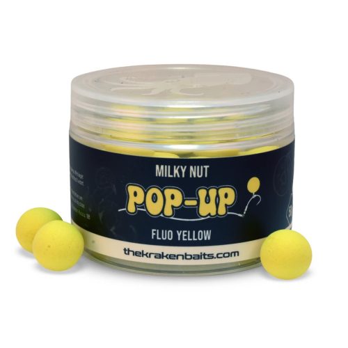  	 KRAKEN BAITS Milky Nut Fluo Yellow Pop Up 12mm 