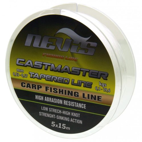 NEVIS CASTMASTER TAPERED LEADER 5×15M 0.26-0.57MM