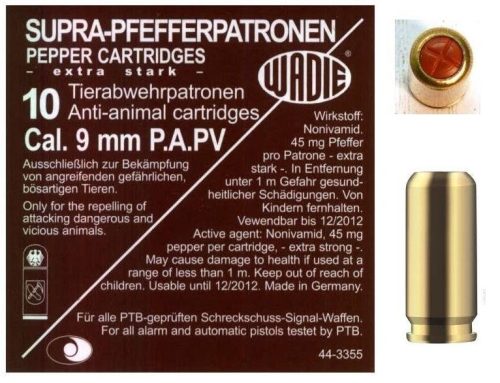 Wadie 9mm PA PV-Supra Pepper Paprika töltény 120mg