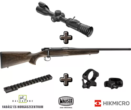Mauser M18 Pure fegyver + HIKMICRO ALPEX PRO LRF A50PL éjjellátó céltávcső szett 
