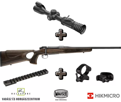 Mauser M18 Pure Max fegyver + HIKMICRO ALPEX PRO LRF A50PL éjjellátó céltávcső szett 